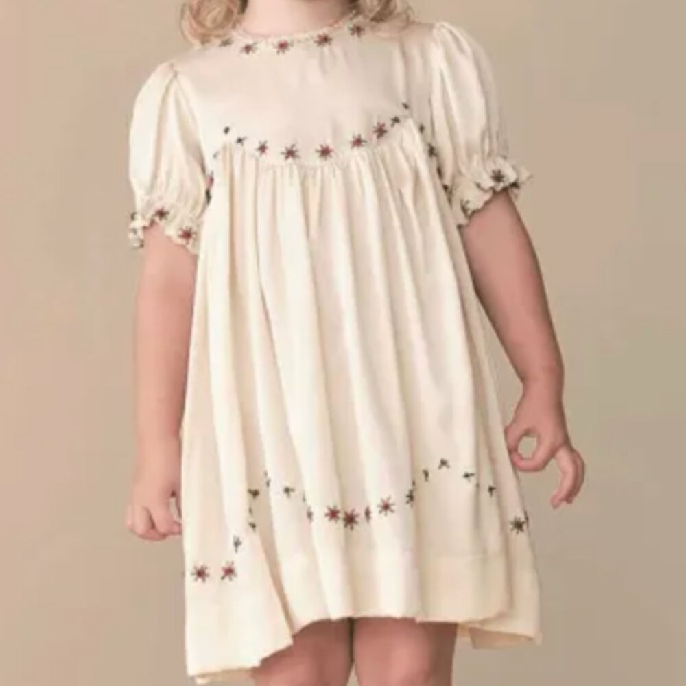 ❤️ DOEN HERITAGE 2T SUKI SILK EASTER PARTY DRESS VINTAGE INSPIRED EMBROIDERED - Picture 6 of 10